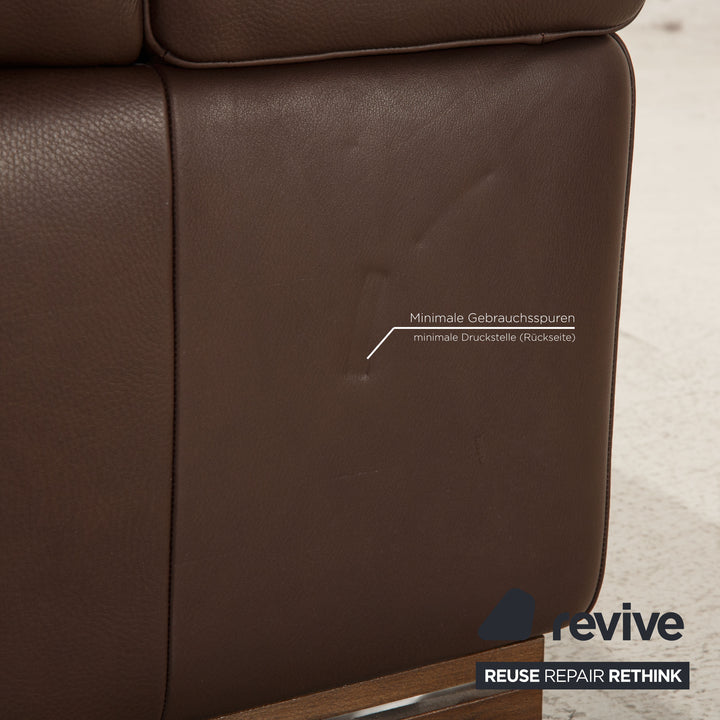 Natuzzi Leder Sofa Dunkelbraun Ecksofa Couch