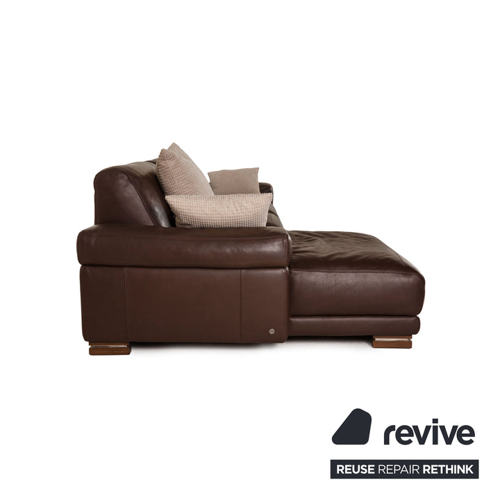 Natuzzi Leder Sofa Dunkelbraun Ecksofa Couch