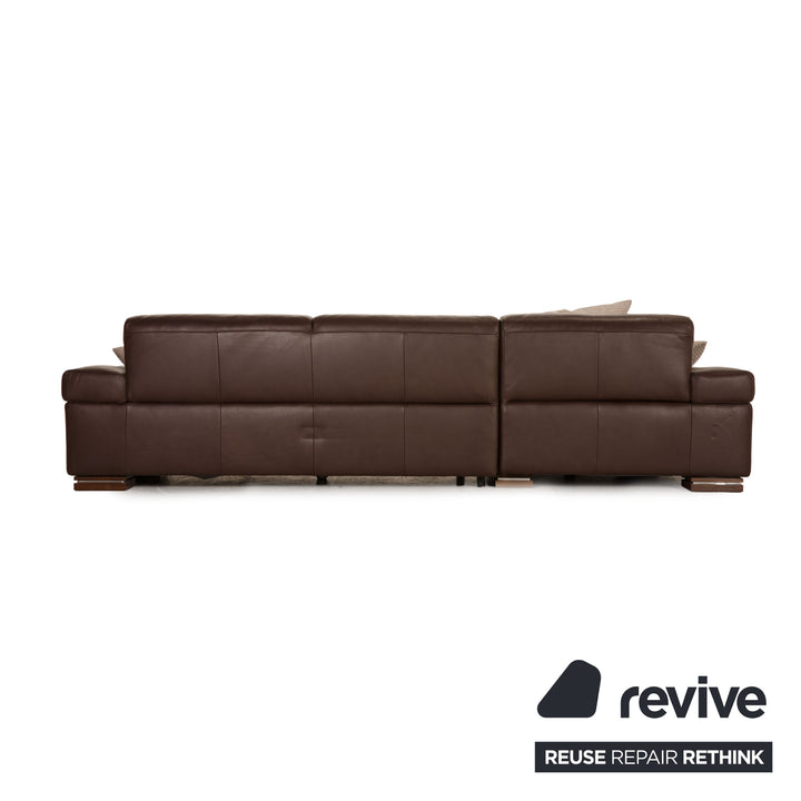 Natuzzi Leder Sofa Dunkelbraun Ecksofa Couch