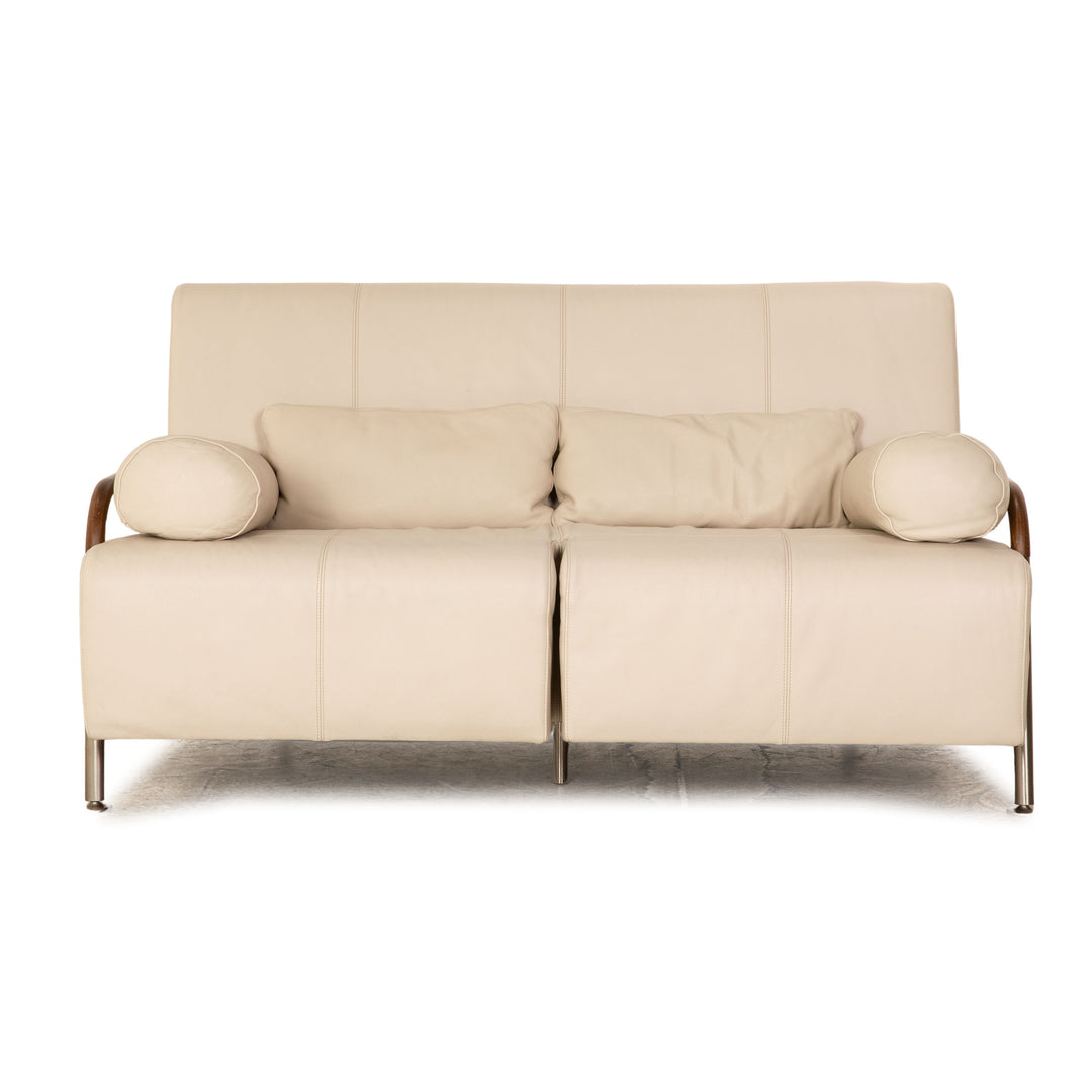 Natuzzi Leder Zweisitzer Beige Sofa Couch