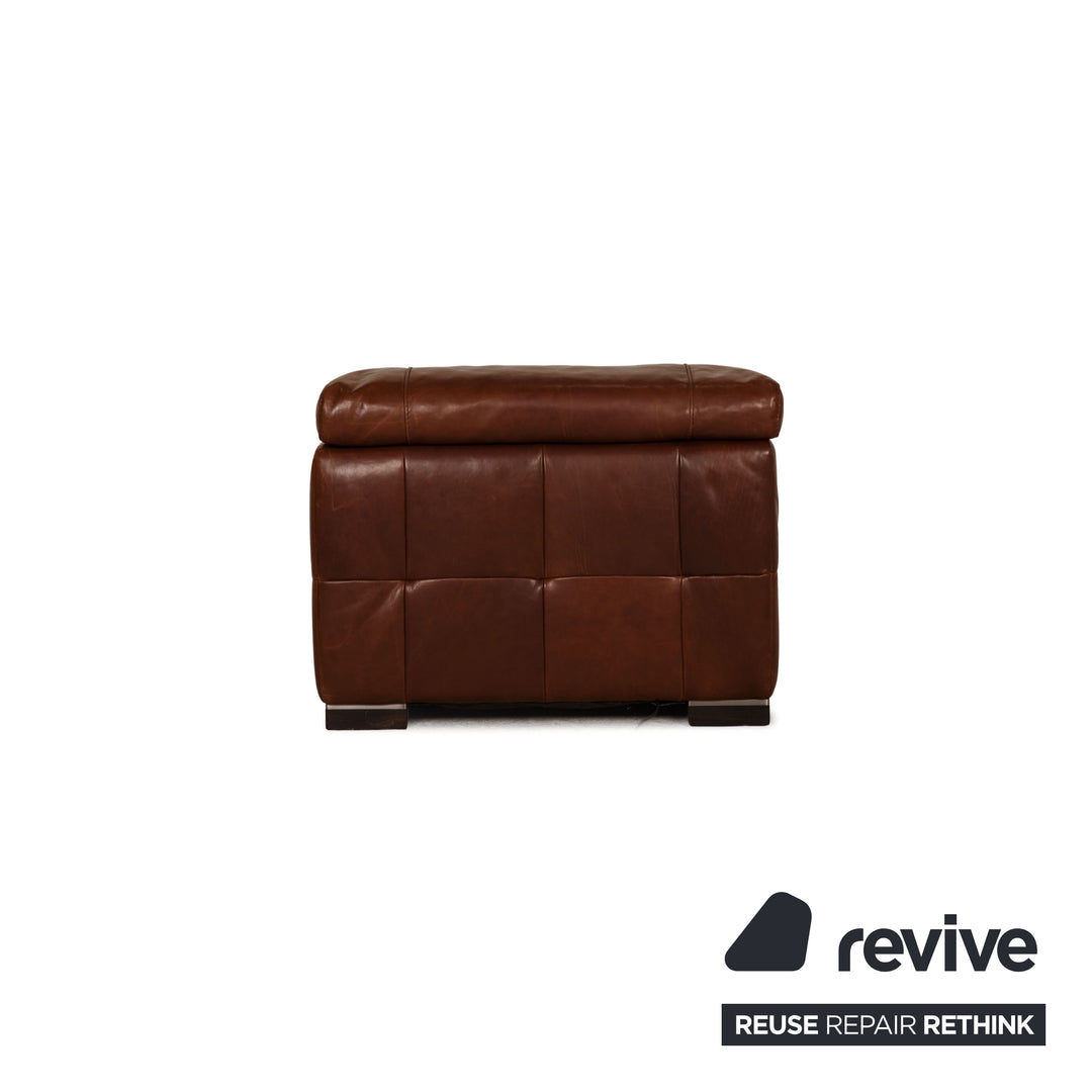 Natuzzi Nicolaus leather armchair brown electr. function
