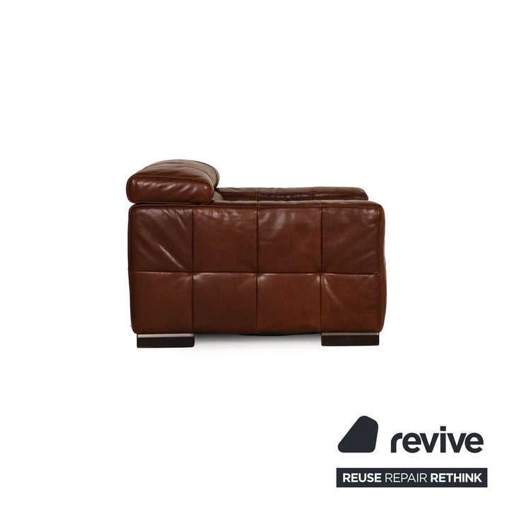 Natuzzi Nicolaus leather armchair brown electr. function