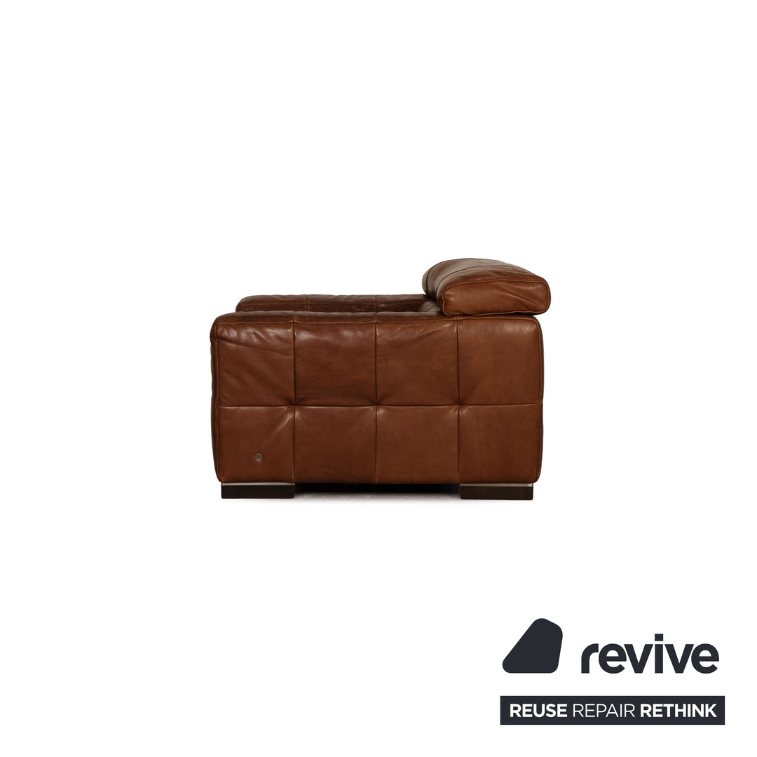 Natuzzi Nicolaus leather armchair brown electr. function