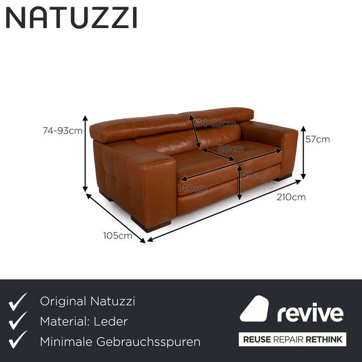 Natuzzi Siena Leder Sofa Braun Zweisitzer Couch Funktion