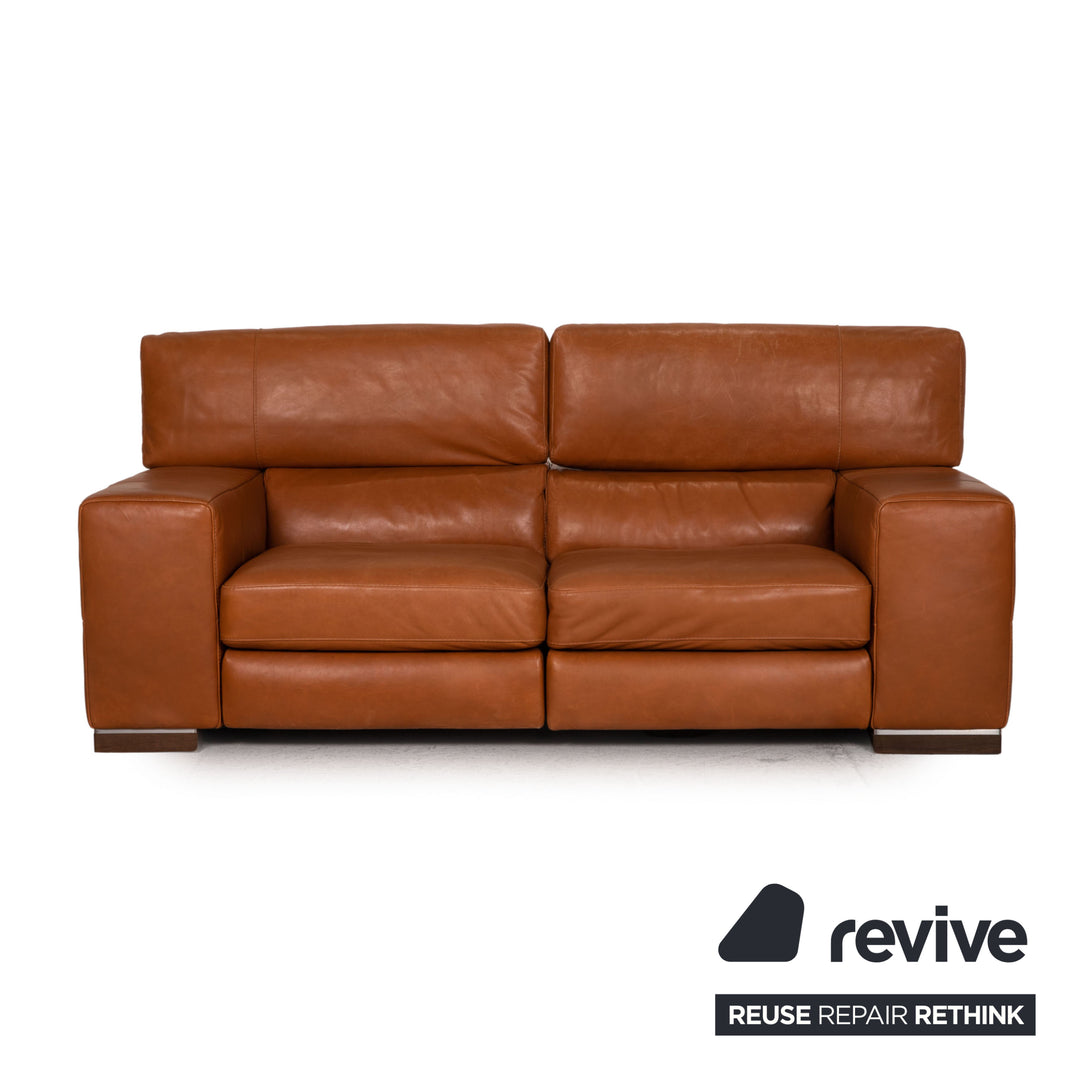 Natuzzi Siena Leder Sofa Braun Zweisitzer Couch Funktion