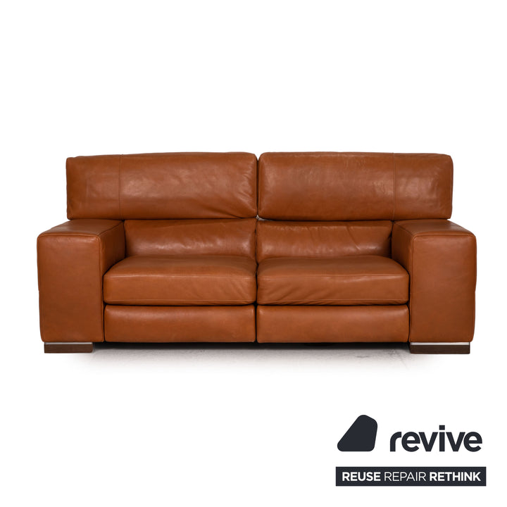 Natuzzi Siena Leder Sofa Braun Zweisitzer Couch Funktion