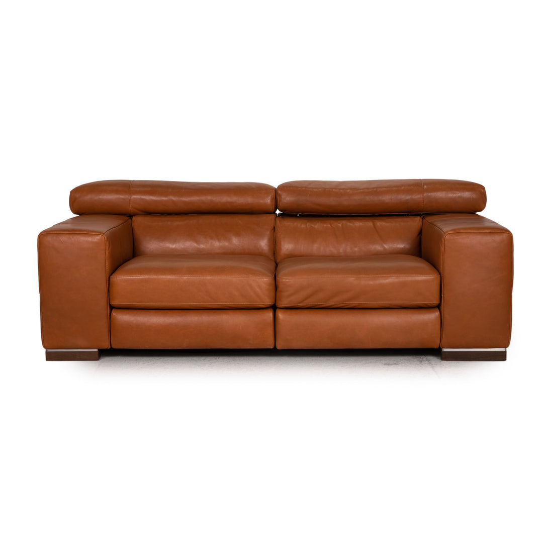 Natuzzi Siena Leder Sofa Braun Zweisitzer Couch Funktion