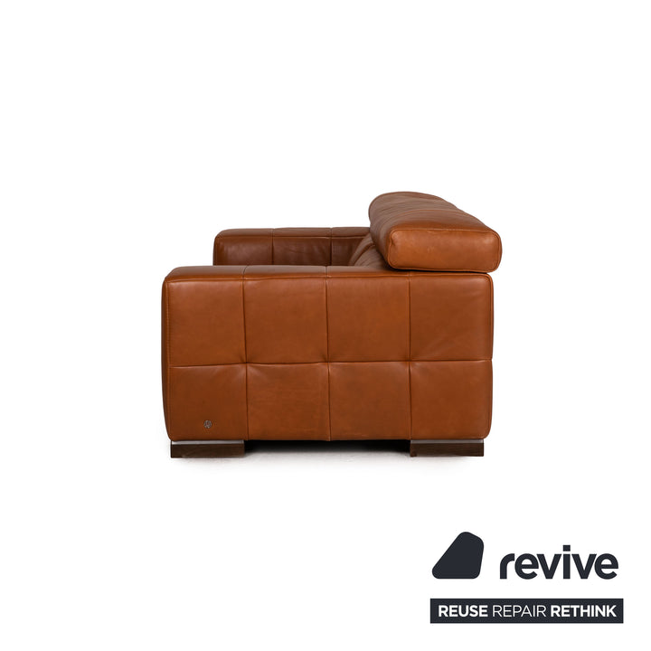 Natuzzi Siena Leder Sofa Braun Zweisitzer Couch Funktion