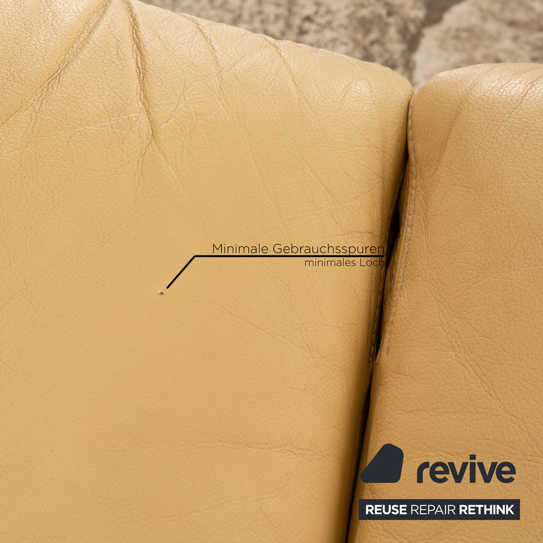 Nieri Alberto Leather Three Seater Cream Sofa Couch