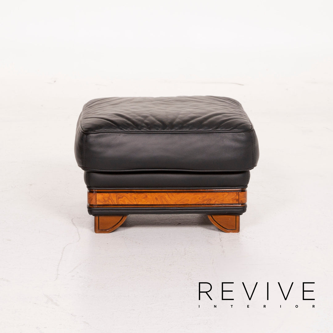 Nieri Leather Stool Black #14880