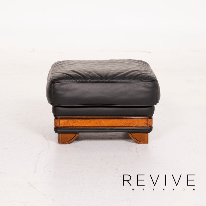 Nieri Leather Stool Black #14880