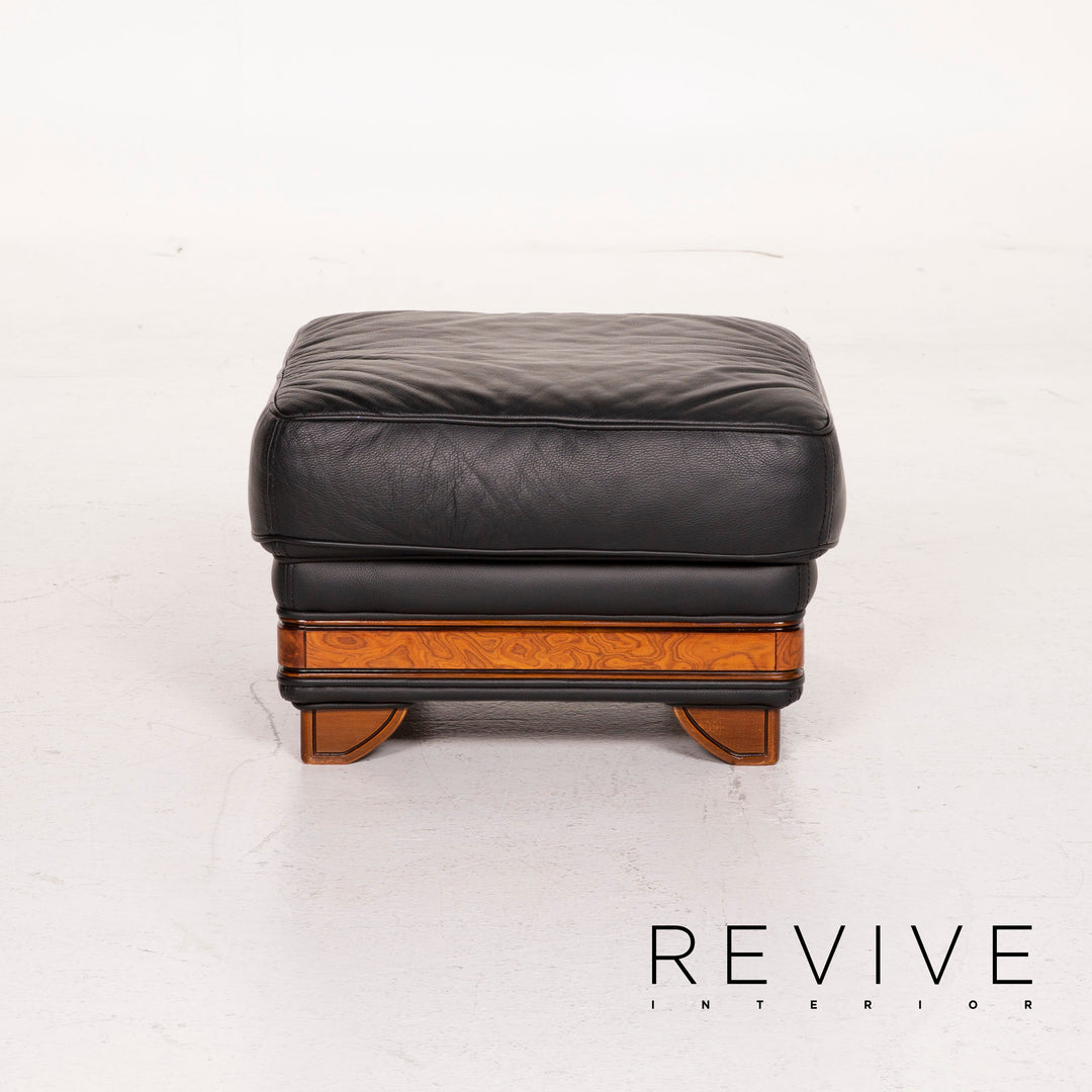 Nieri Leather Stool Black #14880