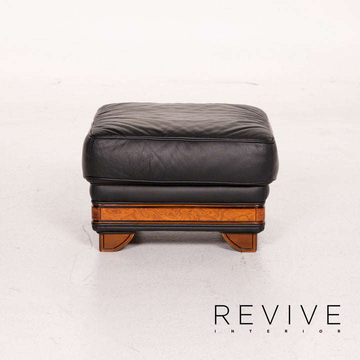 Nieri Leather Stool Black #14880