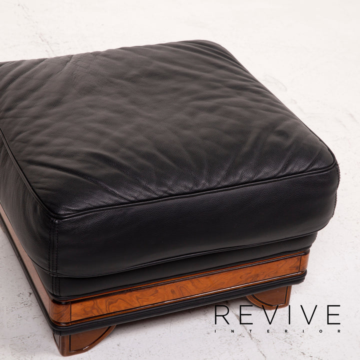 Nieri Leather Stool Black #14880