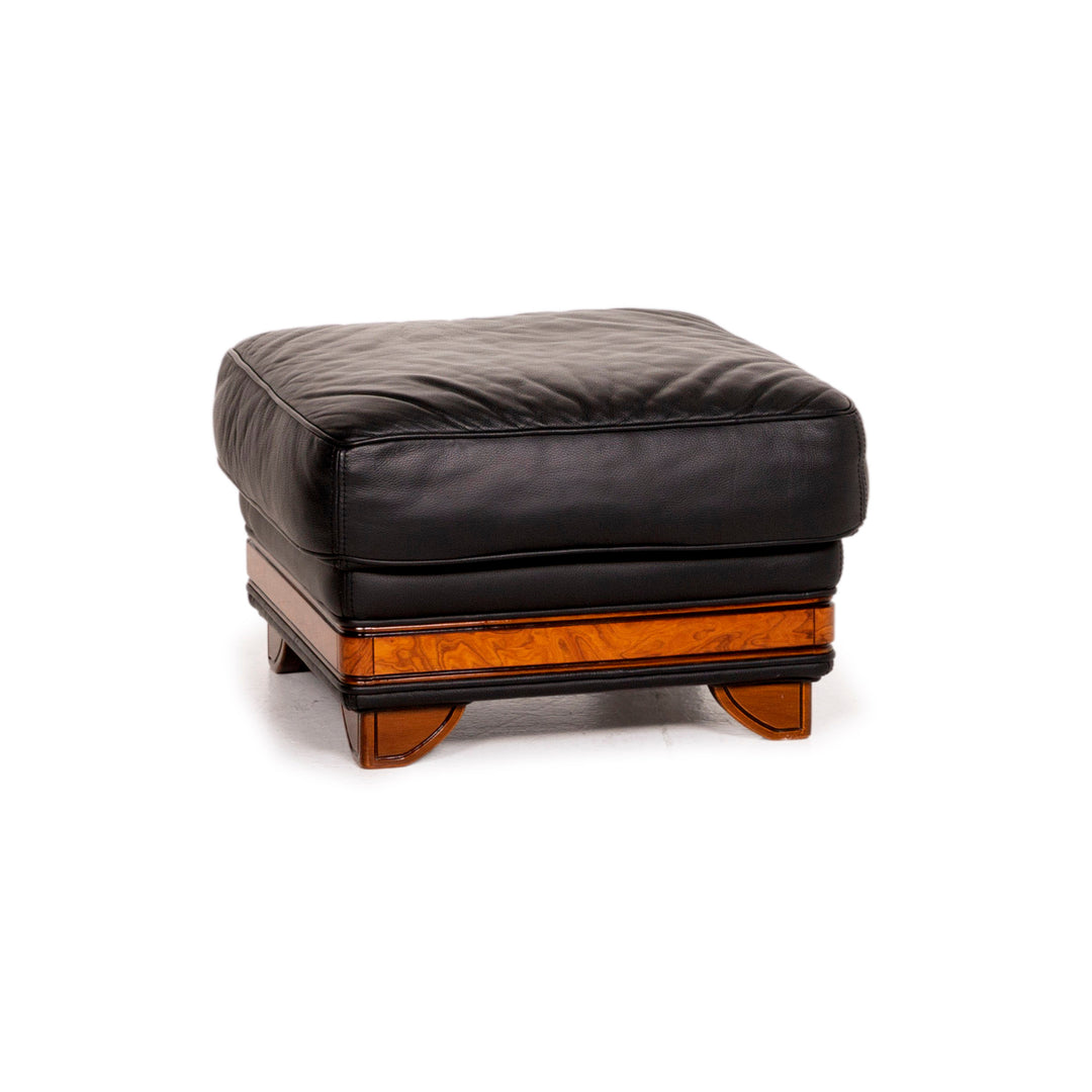 Nieri Leather Stool Black #14880
