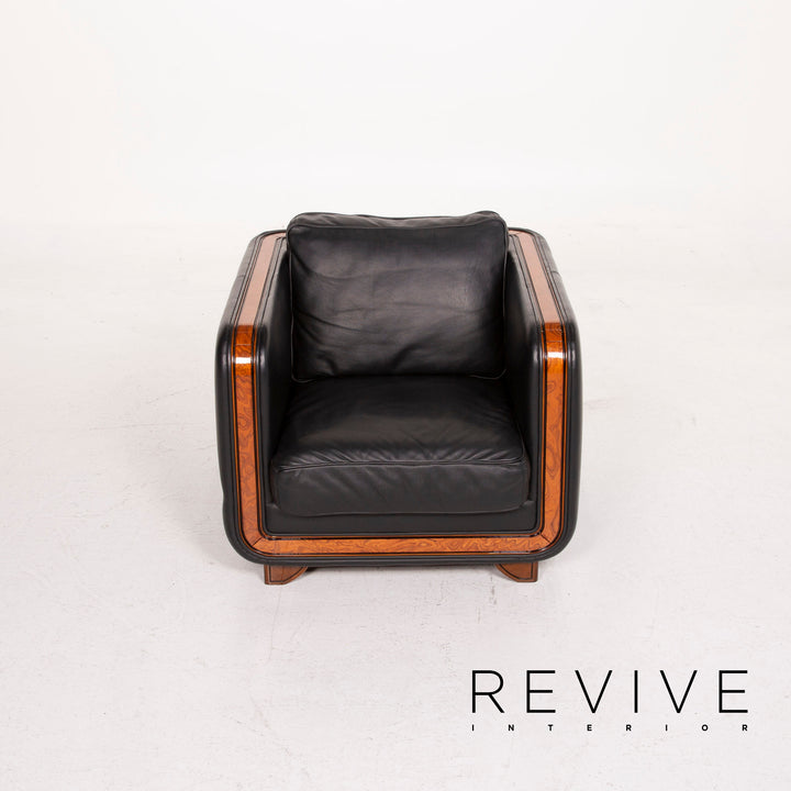 Nieri Leather Armchair Black #14879