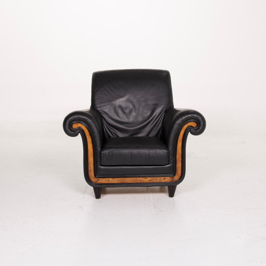 Nieri Leather Armchair Black #14913