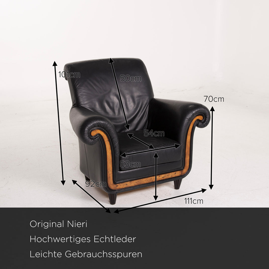 Nieri Leather Armchair Black #14913