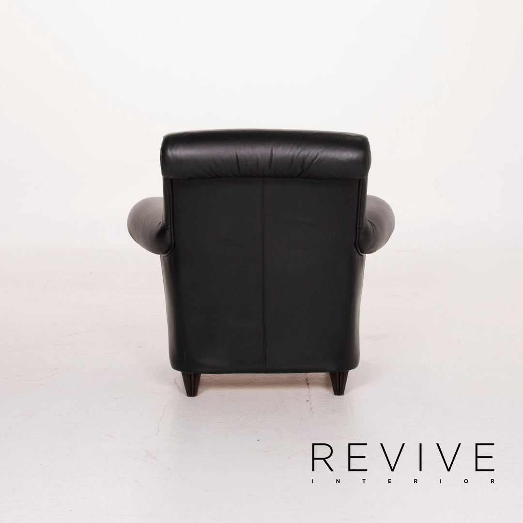 Nieri Leather Sofa Set Black Corner Sofa Armchair #15204