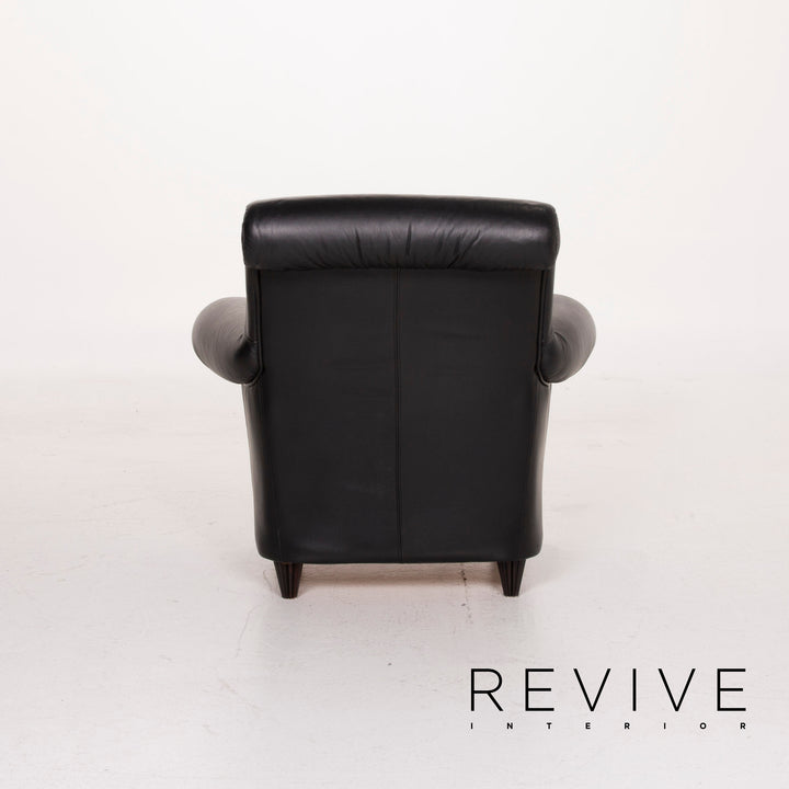 Nieri Leather Sofa Set Black Corner Sofa Armchair #15204