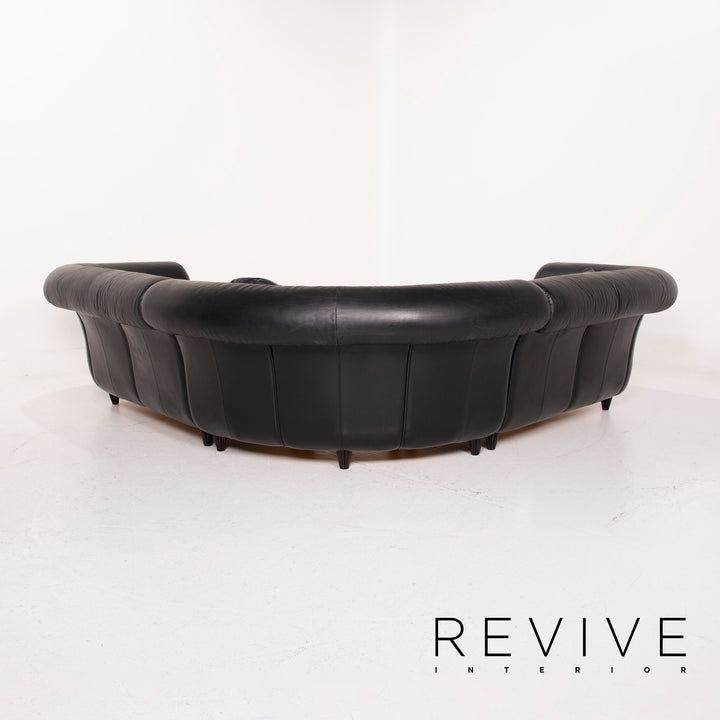 Nieri Leather Sofa Black Corner Sofa #14912