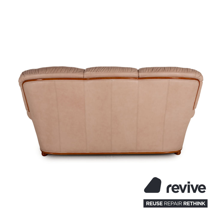 Nieri Nevada Leather Sofa Cream Three Seater Couch