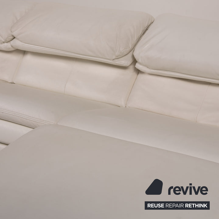Oelsa San Diego 3850 Leder Sofa Weiß Ecksofa Couch Funktion Relaxfunktion