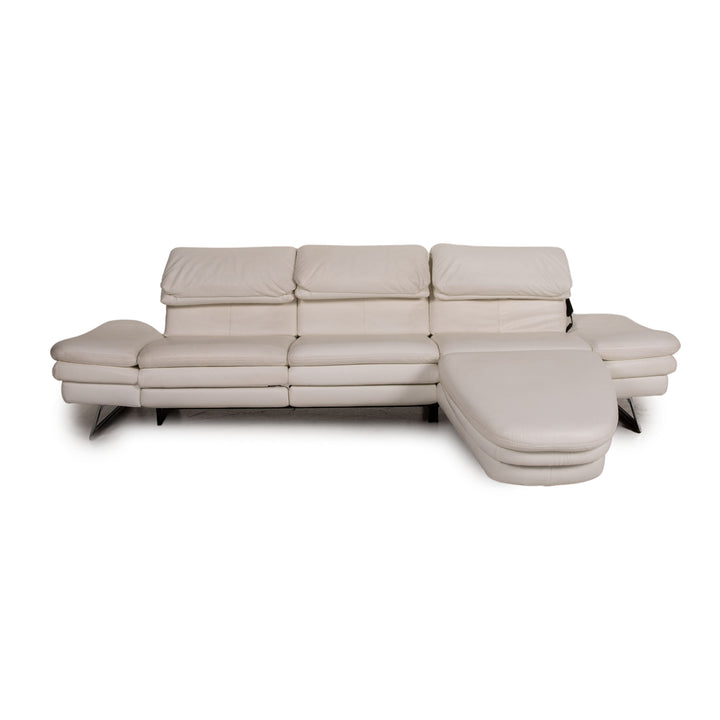 Oelsa San Diego 3850 Leder Sofa Weiß Ecksofa Couch Funktion Relaxfunktion