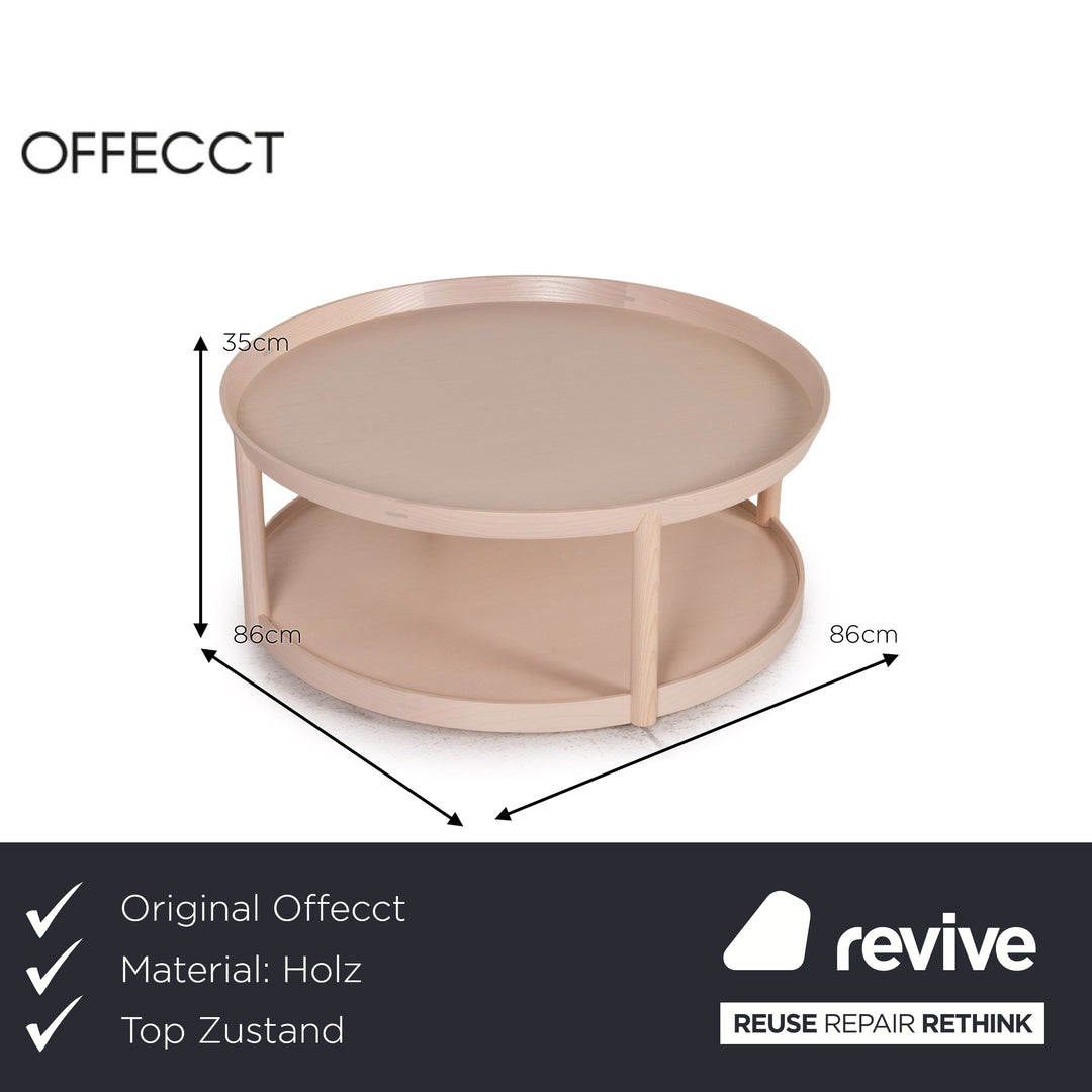 Offecct Wooden Coffee Table Beige Round Table