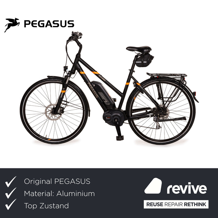 Pegasus Solero E8 2017 Aluminium Fahrrad Schwarz E-Trekking Bike