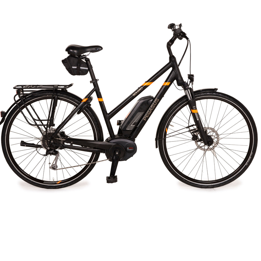 damen e bike 2017 PEGASUS E-Trekking Bike SOLERO E8 2017 Schwarz Aluminium - 2. Hand