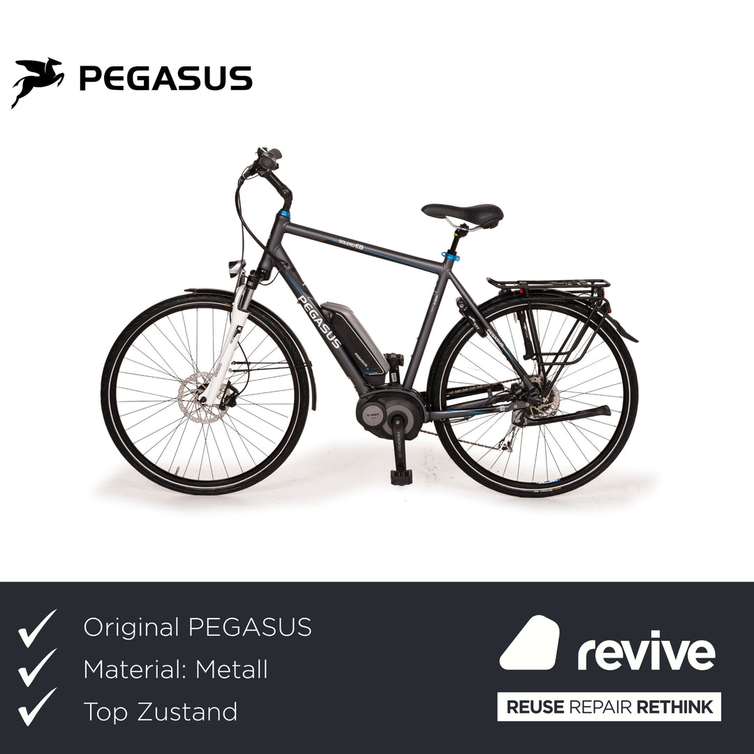 fahrrad pegasus solero test PEGASUS E-Trekking Bike Solero E8 2015 Schwarz Metall - 2. Hand