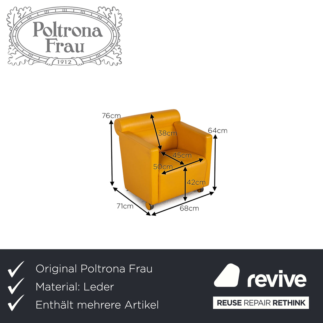 Poltrona Frau Dafne Leather Boat Set Yellow Gold
