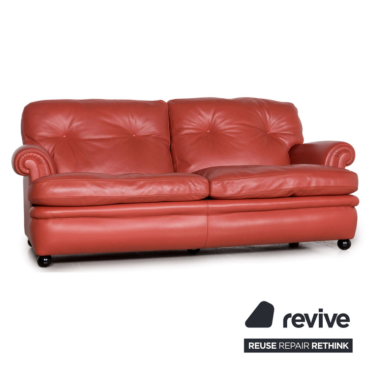 Poltrona Frau Dream On Leder Sofa Korall Orange Zweisitzer Couch