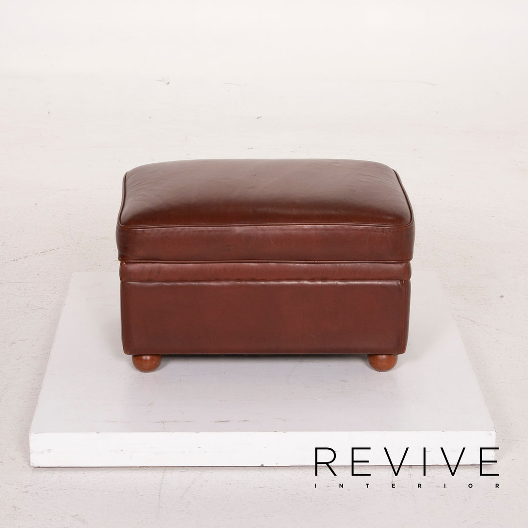Poltrona Frau Leather Stool Cognac #14725