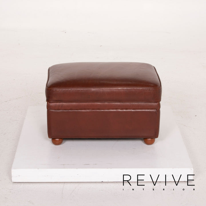 Poltrona Frau Leather Stool Cognac #14725