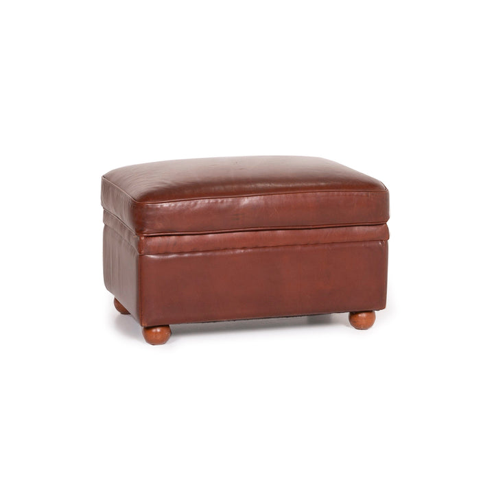 Poltrona Frau Leather Stool Cognac #14725