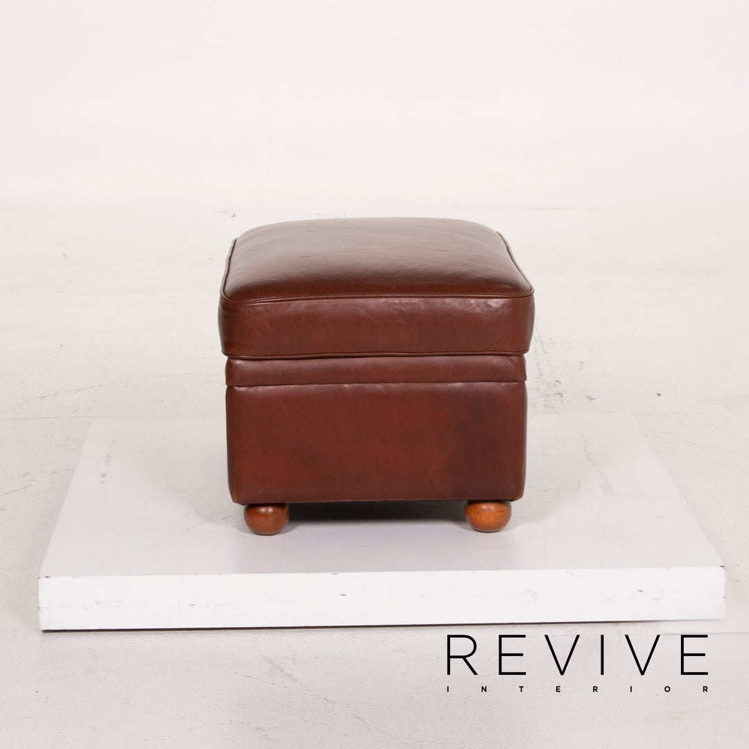 Poltrona Frau Leather Stool Cognac #14725