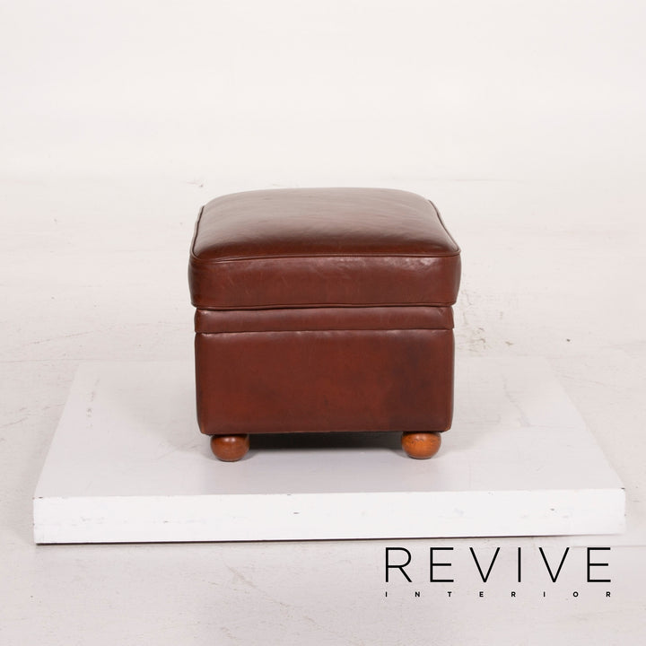 Poltrona Frau Leather Stool Cognac #14725