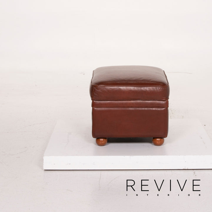 Poltrona Frau Leather Stool Cognac #14725
