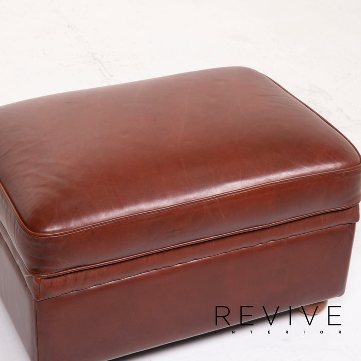 Poltrona Frau Leather Stool Cognac #14725