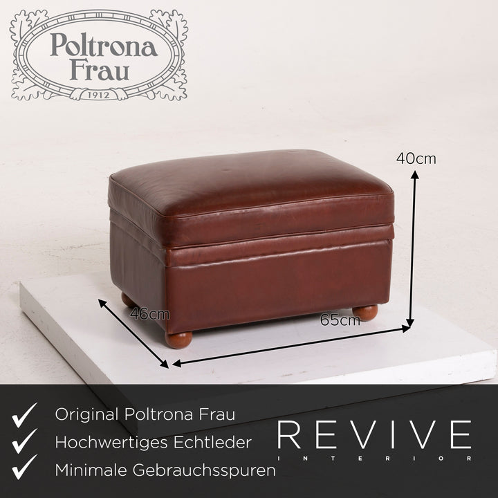 Poltrona Frau Leather Stool Cognac #14725
