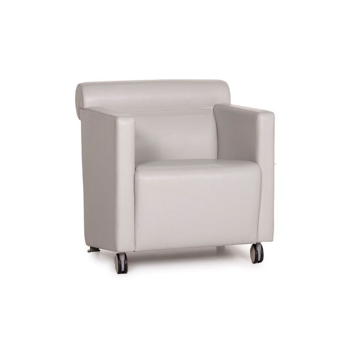 Poltrona Frau Dafne Leather Armchair Grey