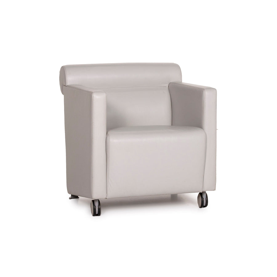 Poltrona Frau Dafne Leather Armchair Grey
