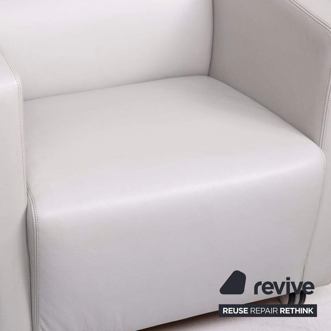 Poltrona Frau Dafne Leather Armchair Grey