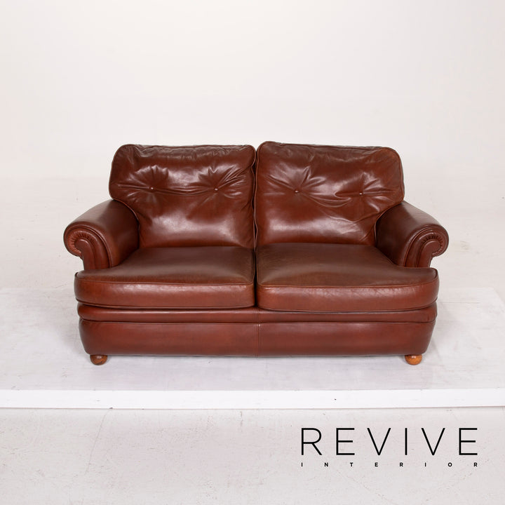 Poltrona Frau Leder Sofa Cognac Zweisitzer #14724