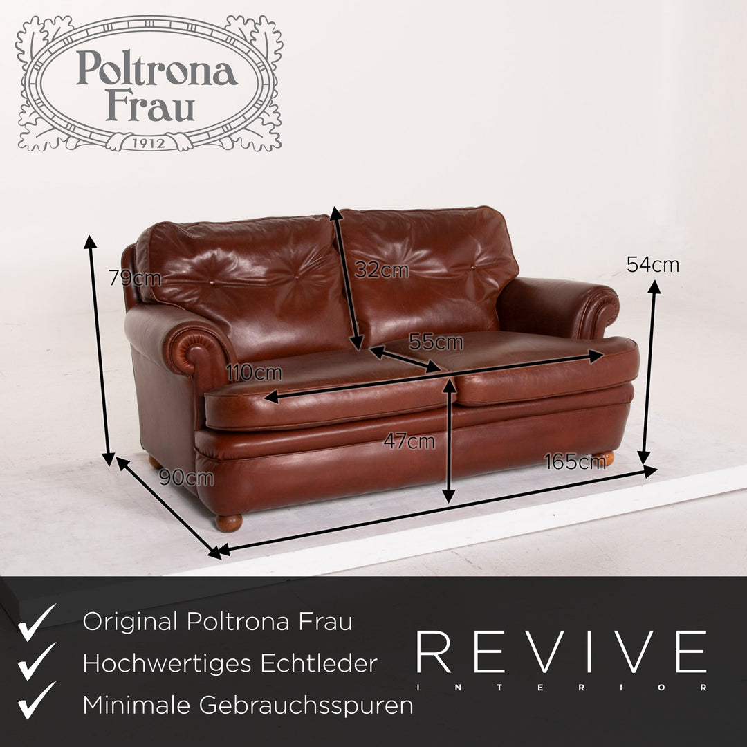 Poltrona Frau Leder Sofa Cognac Zweisitzer #14724