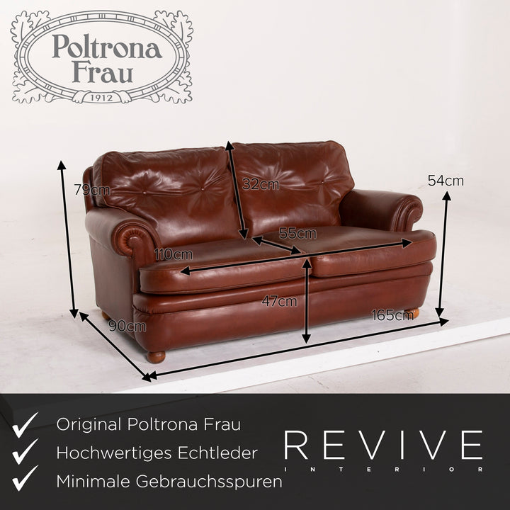 Poltrona Frau Leder Sofa Cognac Zweisitzer #14724