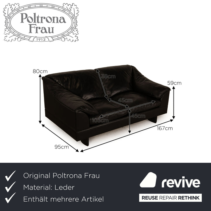 Poltrona Frau Leather Sofa Set Blue Dark Blue Black Two Seater