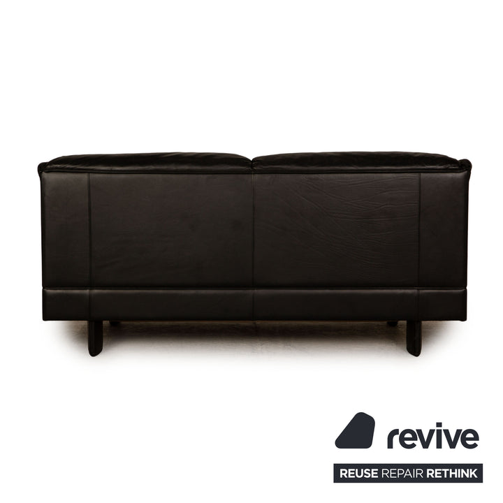 Poltrona Frau Leather Two Seater Sofa Couch Black